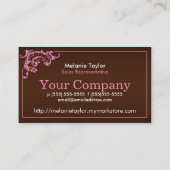 Carte de visite rose et Brown (Dos)