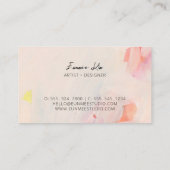 Carte De Visite Rose et corail Abstrait Floral simple Artsy (Dos)