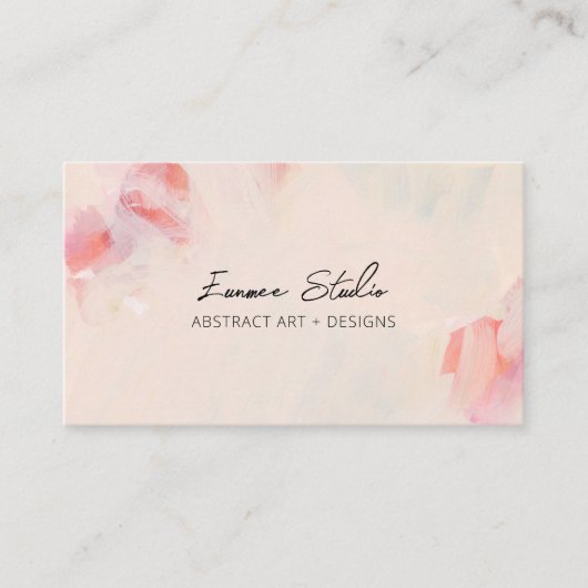 Carte De Visite Rose et corail Abstrait Floral simple Artsy (Devant)