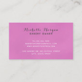 Carte de visite rose et gris de petit gâteau (Dos)