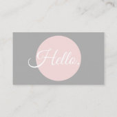 Carte de visite rose et gris élégant chic (Dos)