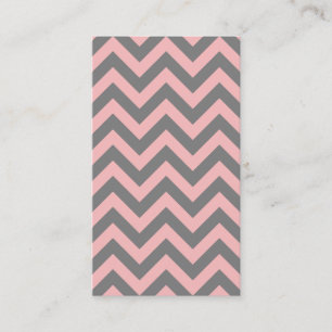 Carte De Visite Rose et gris en zigzag