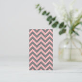 Carte De Visite Rose et gris en zigzag (Debout devant)