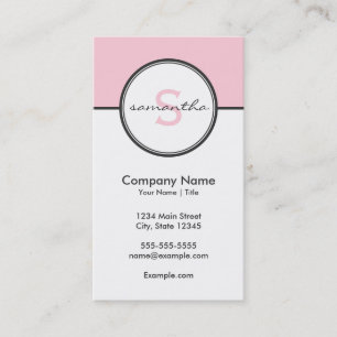 Carte De Visite Rose et gris modernes