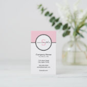 Carte De Visite Rose et gris modernes (Debout devant)