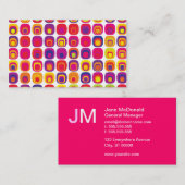 Carte de visite rose et jaune de mi siècle moderne (Devant / Derrière)