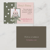 Carte de visite rose et kaki à la mode (Devant / Derrière)