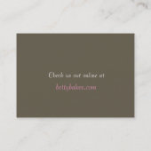 Carte de visite rose et kaki à la mode (Dos)