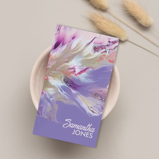 Carte De Visite Rose et Lavender Burst Abstrait