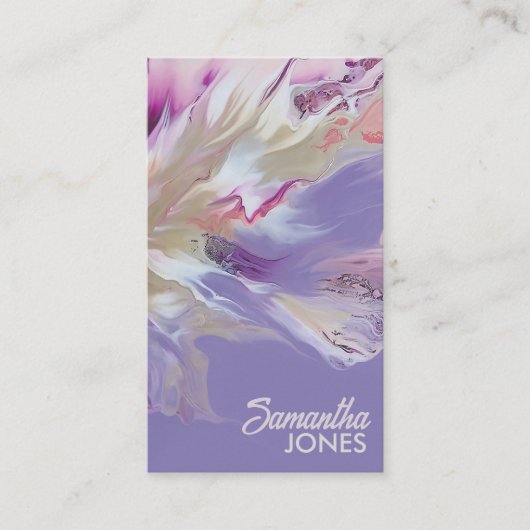 Carte De Visite Rose et Lavender Burst Abstrait (Devant)