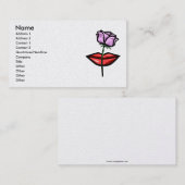 Carte De Visite Rose et lèvres de pourpre (Devant / Derrière)
