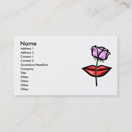 Carte De Visite Rose et lèvres de pourpre (Devant)