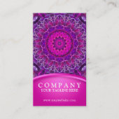 Carte De Visite Rose et mandala rougeoyant pourpre - conception (Devant)