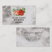 Carte De Visite Rose et marbre (Devant / Derrière)