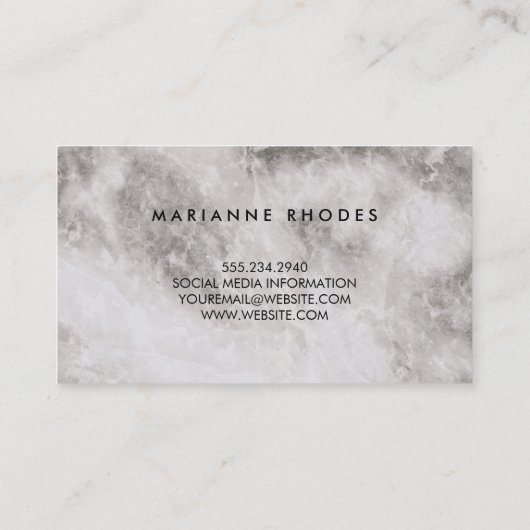 Carte De Visite Rose et marbre (Dos)