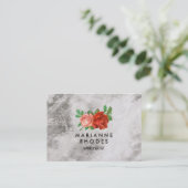 Carte De Visite Rose et marbre (Debout devant)