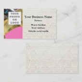 Carte De Visite Rose et modèle photo de motif d'or (Devant / Derrière)