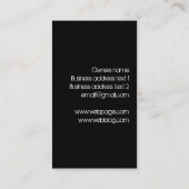 Carte de visite ROSE ET NOIR de ZÈBRE (Dos)