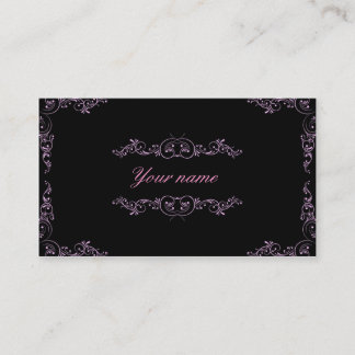 Carte De Visite Rose et noir élégants