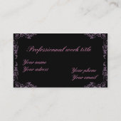 Carte De Visite Rose et noir élégants (Dos)