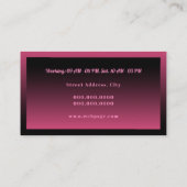Carte De Visite Rose et noir élégants de style de gradient (Dos)