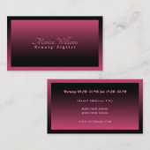 Carte De Visite Rose et noir élégants de style de gradient (Devant / Derrière)