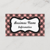 Carte de visite rose et noir En vichy (Devant)