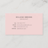 Carte De Visite Rose et noir féminin moderne Nom initial Monogramm (Dos)