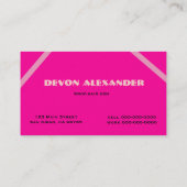 Carte de visite rose et noir génial de pois (Dos)