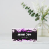 Carte de visite rose et noir grunge (Debout devant)