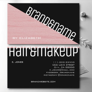 Carte De Visite Rose et noir Pastel rose Texture moderne Triangle