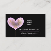 Carte de visite rose et or (Devant)