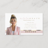 Carte de visite rose et or chic (Dos)