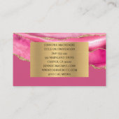 Carte De Visite Rose et Or Élégant Luxe Agate (Dos)