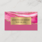Carte De Visite Rose et Or Élégant Luxe Agate (Devant)
