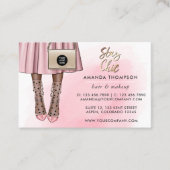 Carte de visite rose et or girly (Devant)