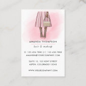 Carte de visite rose et or girly (Dos)
