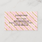 Carte de visite rose et or personnalisé (Dos)