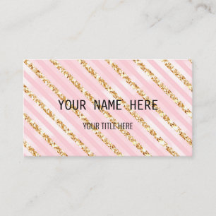 Carte de visite rose et or personnalisé