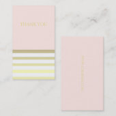 Carte De Visite Rose et or personnels ou Merci d'affaires (Devant / Derrière)