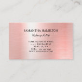 Carte De Visite Rose et or rose Glam (Dos)