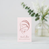 Carte De Visite Rose et or Rose Noir et post-partum Doula (Debout devant)