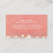 Carte De Visite Rose et parties scintillantes d'or chics (Dos)