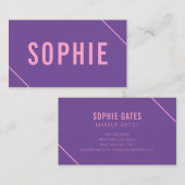 Carte De Visite Rose et pourpre minimes et modernes (Devant / Derrière)