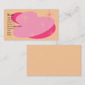 Carte De Visite Rose et rose rétro atomique (Devant / Derrière)
