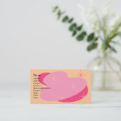 Carte De Visite Rose et rose rétro atomique (Debout devant)
