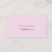 Carte de visite rose et saumoné à la mode (Dos)
