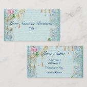 Carte De Visite Rose et Tassels roses (Devant / Derrière)