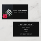 Carte De Visite Rose et vase checkered (Devant / Derrière)