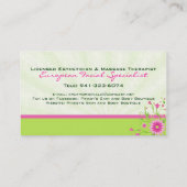 Carte De Visite Rose et vert Abstrait design floral 3 (Dos)